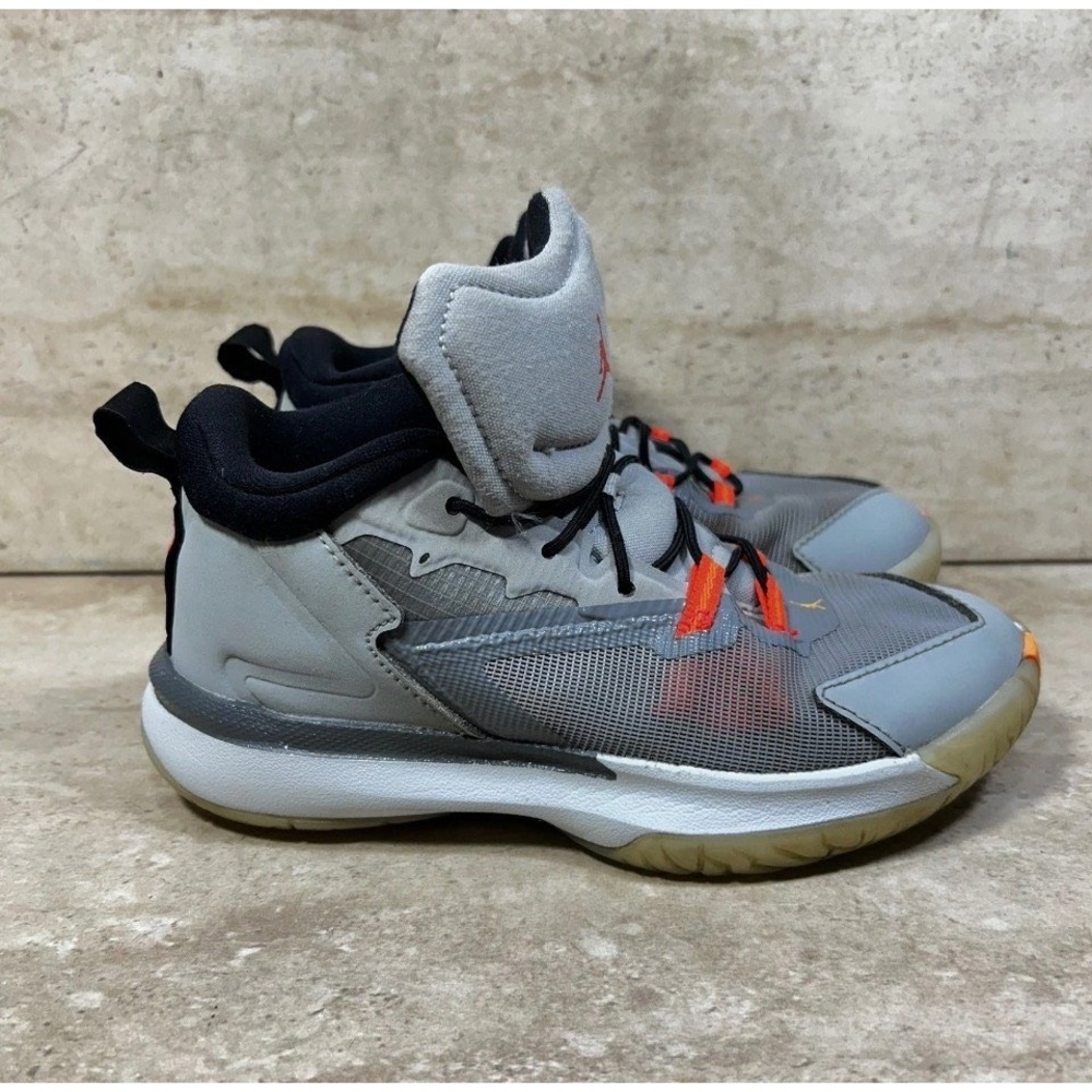 Jordan Zion 1 Wolf Grey Bright Crimson Kids Basketball Shoes DC2024-008 Size 13C